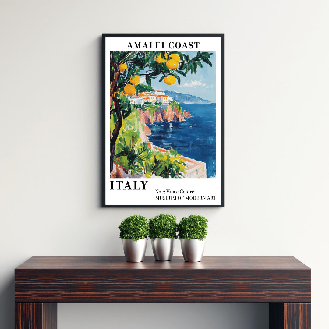 Amalfi Coast Italy Travel Poster Wall Decor Wall Art Amalfi Landscape Wall Hanging Home Décor Italian Riviera Gift Art Lovers Scenic Print