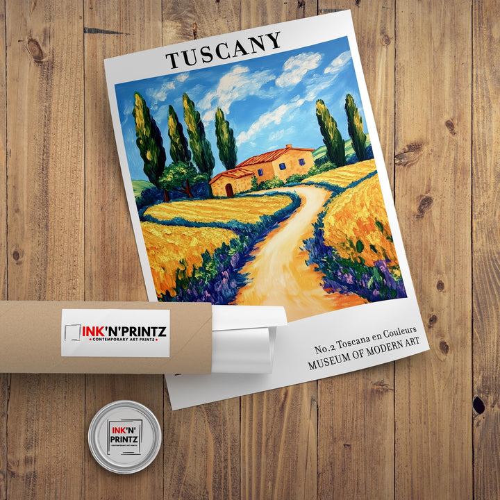 Tuscany Italy Travel Poster Wall Decor Wall Art Tuscany Landscape Wall Hanging Home Décor Italian Countryside Gift Art Lovers Scenic Print