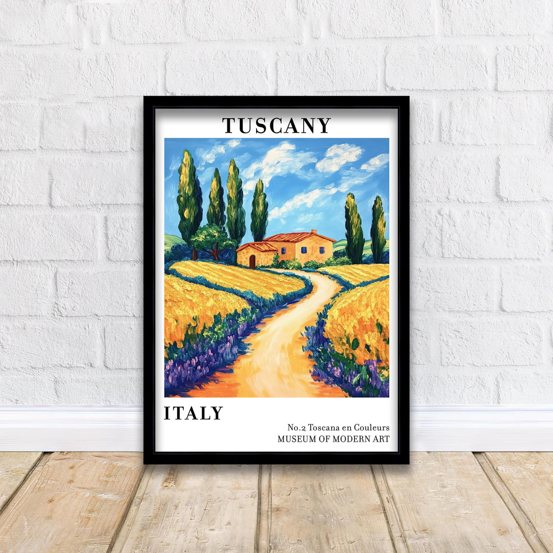 Tuscany Italy Travel Poster Wall Decor Wall Art Tuscany Landscape Wall Hanging Home Décor Italian Countryside Gift Art Lovers Scenic Print