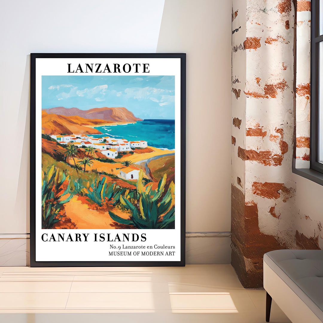 Lanzarote Spain Travel Poster Wall Decor Wall Art Lanzarote Landscape Wall Hanging Home Décor Canary Islands Gift Art Lovers Scenic Print