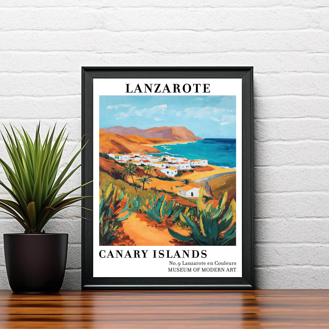 Lanzarote Spain Travel Poster Wall Decor Wall Art Lanzarote Landscape Wall Hanging Home Décor Canary Islands Gift Art Lovers Scenic Print