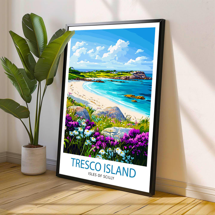 Tresco Island Isles of Scilly Travel Poster Wall Decor Wall Art Tresco Island Landscape Wall Hanging Home Décor Isles of Scilly Gift Art