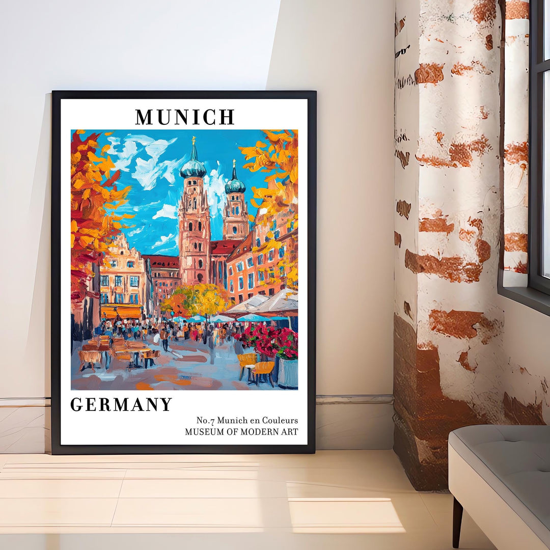 Munich Germany Travel Poster Wall Decor Wall Art Munich Landscape Wall Hanging Home Décor Bavarian City Gift Art Lovers Scenic Print