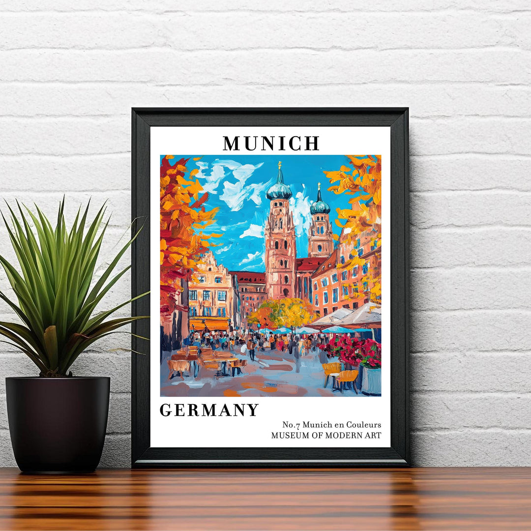 Munich Germany Travel Poster Wall Decor Wall Art Munich Landscape Wall Hanging Home Décor Bavarian City Gift Art Lovers Scenic Print