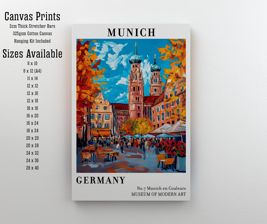 Munich Germany Travel Poster Wall Decor Wall Art Munich Landscape Wall Hanging Home Décor Bavarian City Gift Art Lovers Scenic Print