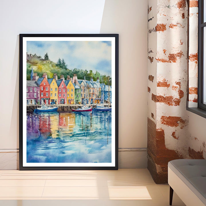 Tobermory Isle of Mull Watercolor Travel Poster