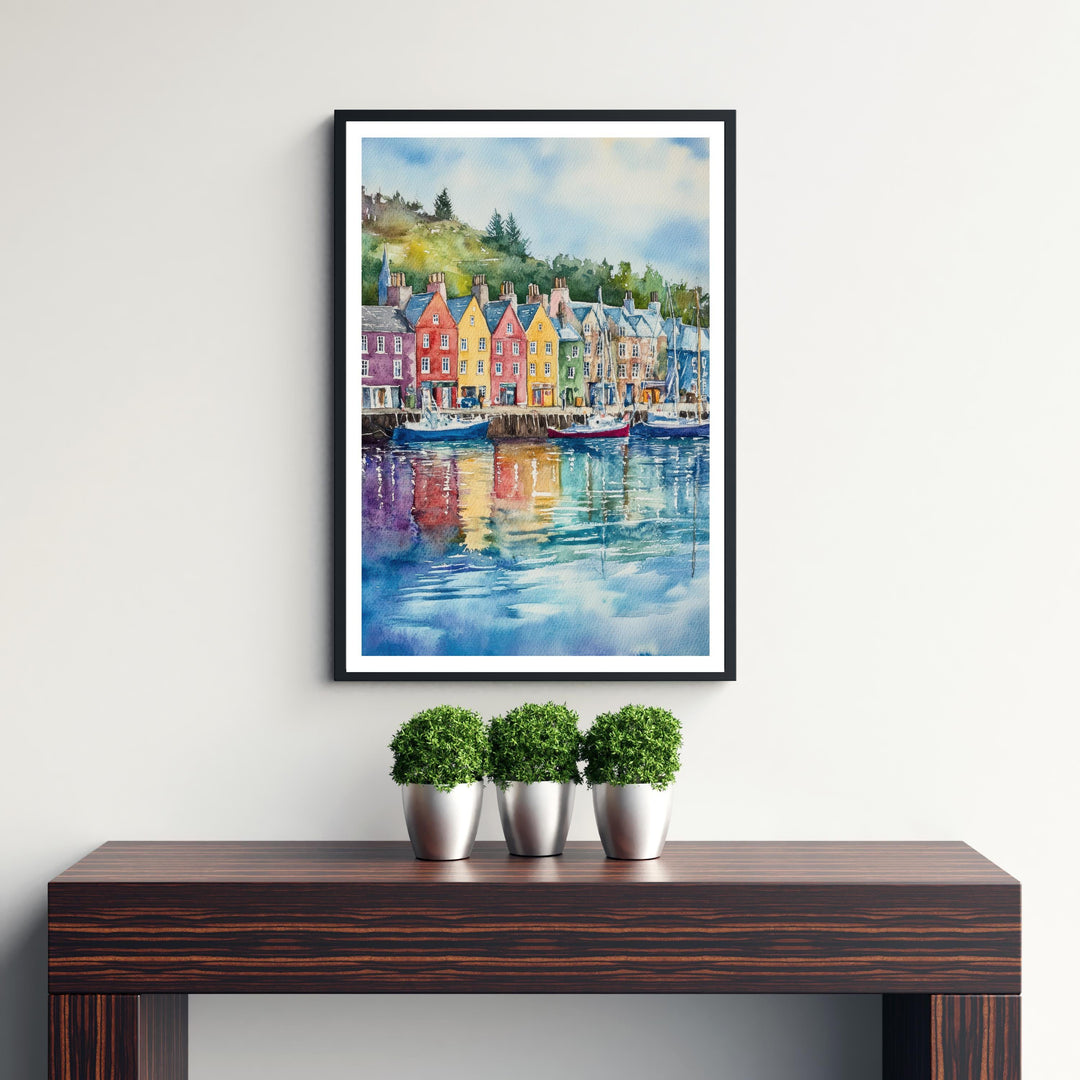 Tobermory Isle of Mull Watercolor Travel Poster