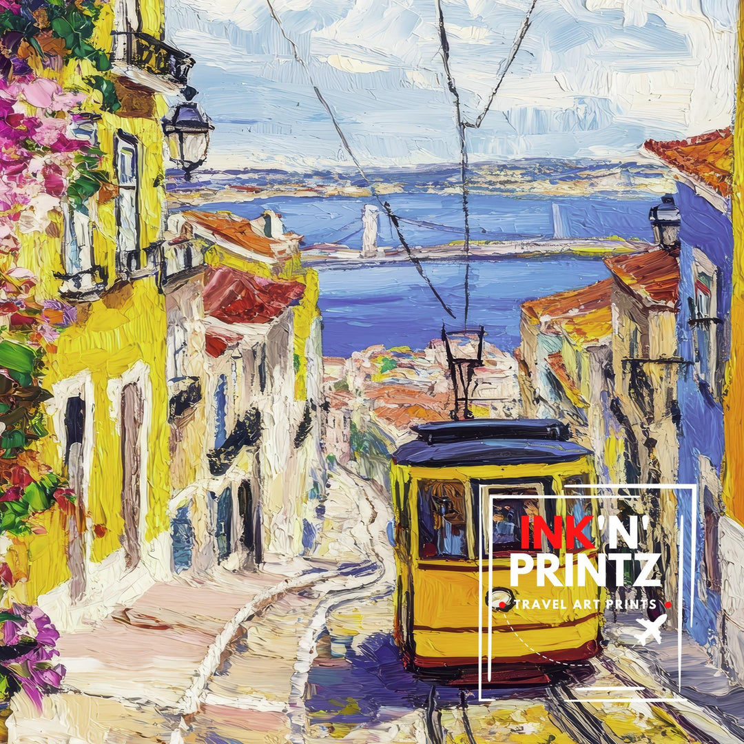 Lisbon Portugal Travel Poster Wall Decor Wall Art Lisbon Landscape Wall Hanging Home Décor Portuguese City Gift Art Lovers Scenic Print