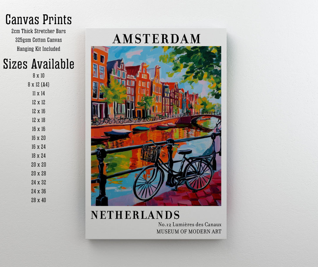 Amsterdam Netherlands Travel Poster Wall Decor Wall Art Amsterdam Landscape Wall Hanging Home Décor Dutch City Gift Art Lovers Scenic Print