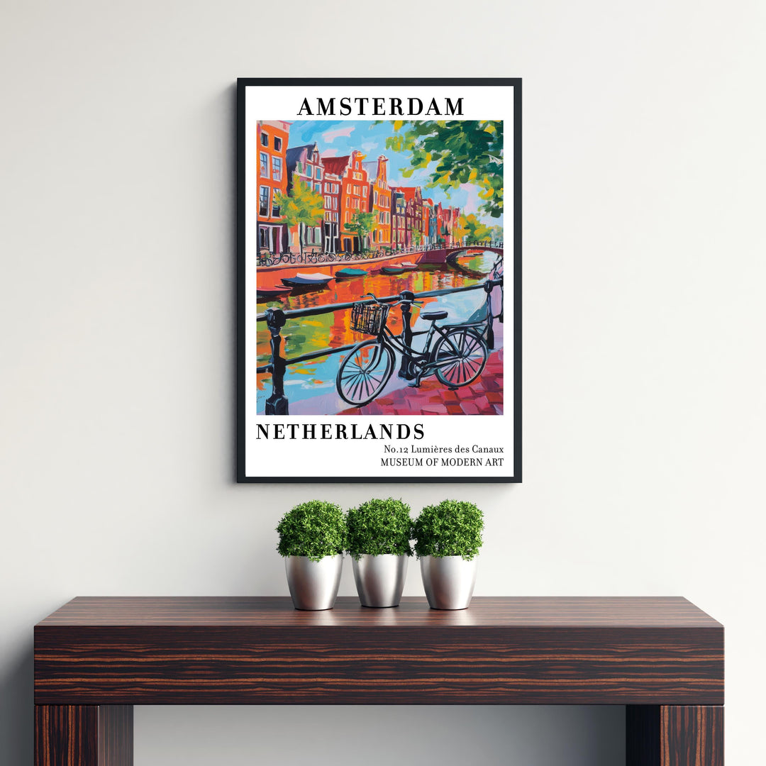 Amsterdam Netherlands Travel Poster Wall Decor Wall Art Amsterdam Landscape Wall Hanging Home Décor Dutch City Gift Art Lovers Scenic Print