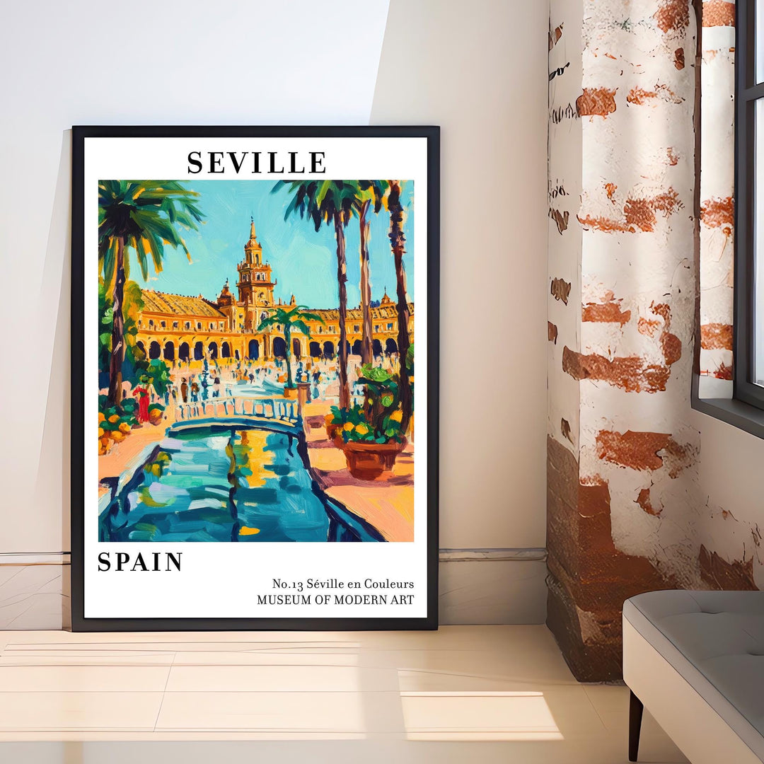 Seville Spain Travel Poster Wall Decor Wall Art Seville Landscape Wall Hanging Home Décor Spanish City Gift Art Lovers Scenic Print