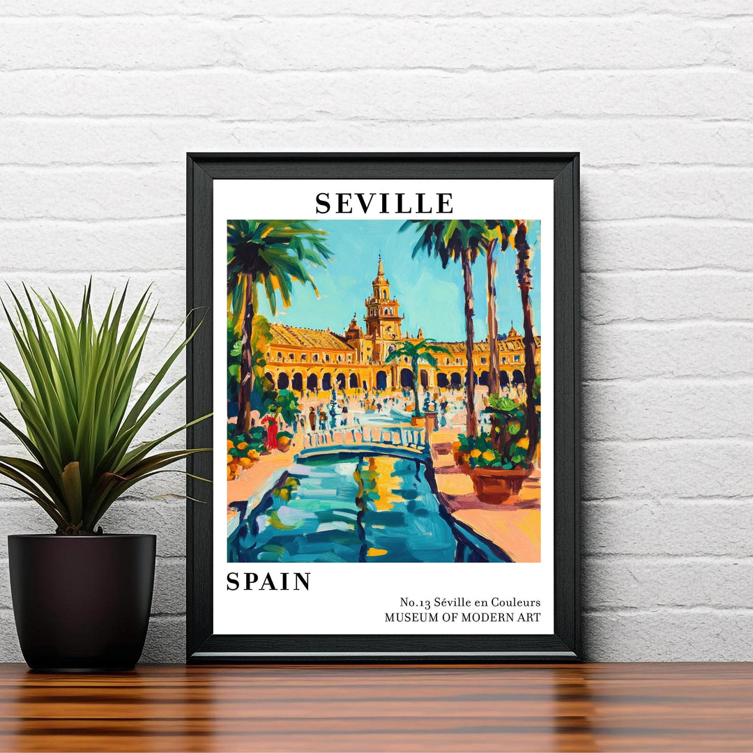 Seville Spain Travel Poster Wall Decor Wall Art Seville Landscape Wall Hanging Home Décor Spanish City Gift Art Lovers Scenic Print