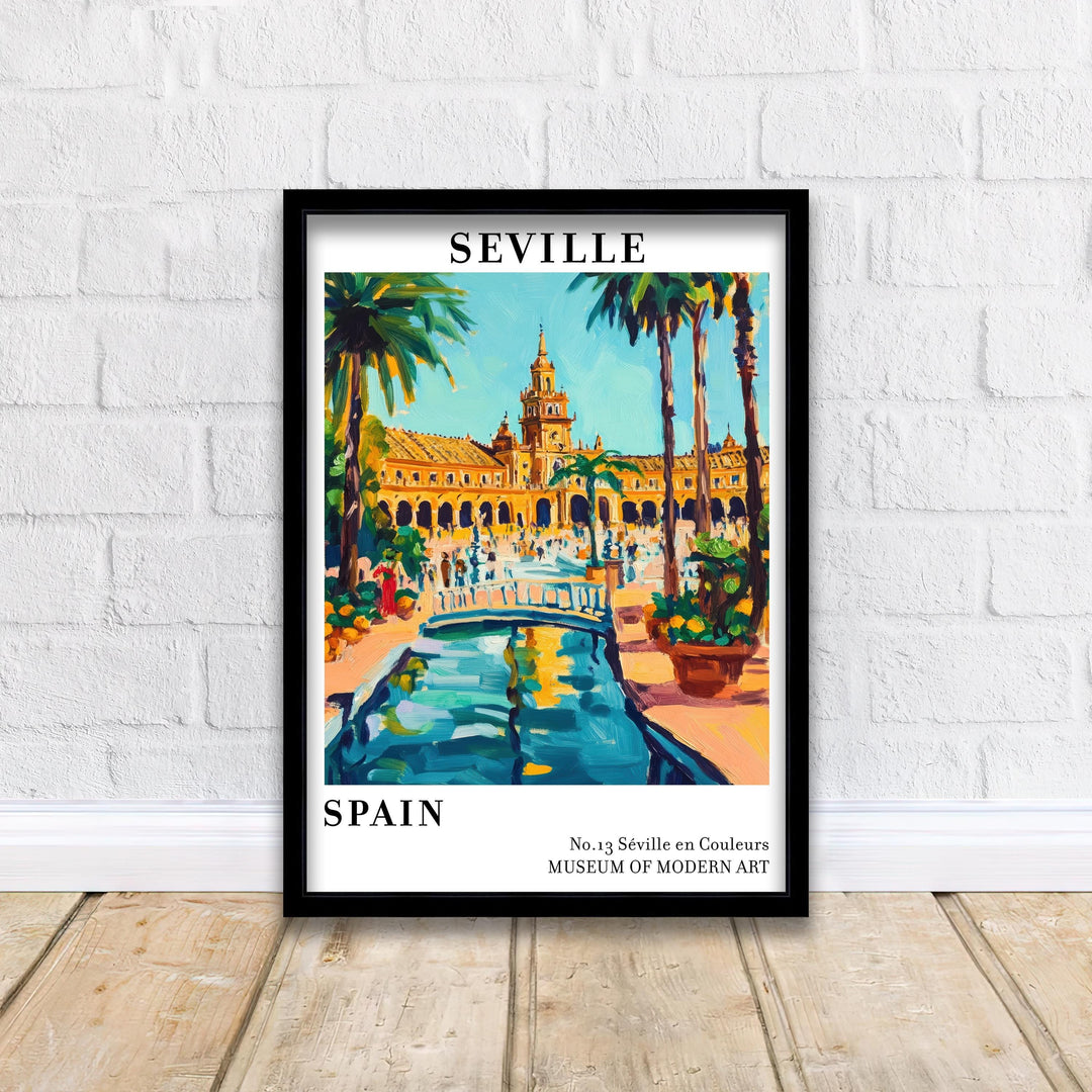 Seville Spain Travel Poster Wall Decor Wall Art Seville Landscape Wall Hanging Home Décor Spanish City Gift Art Lovers Scenic Print