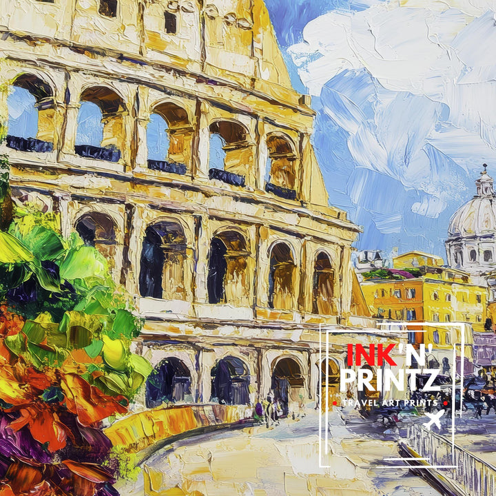 Rome Italy Travel Poster Wall Decor Wall Art Rome Landscape Wall Hanging Home Décor Italian City Gift Art Lovers Scenic Print