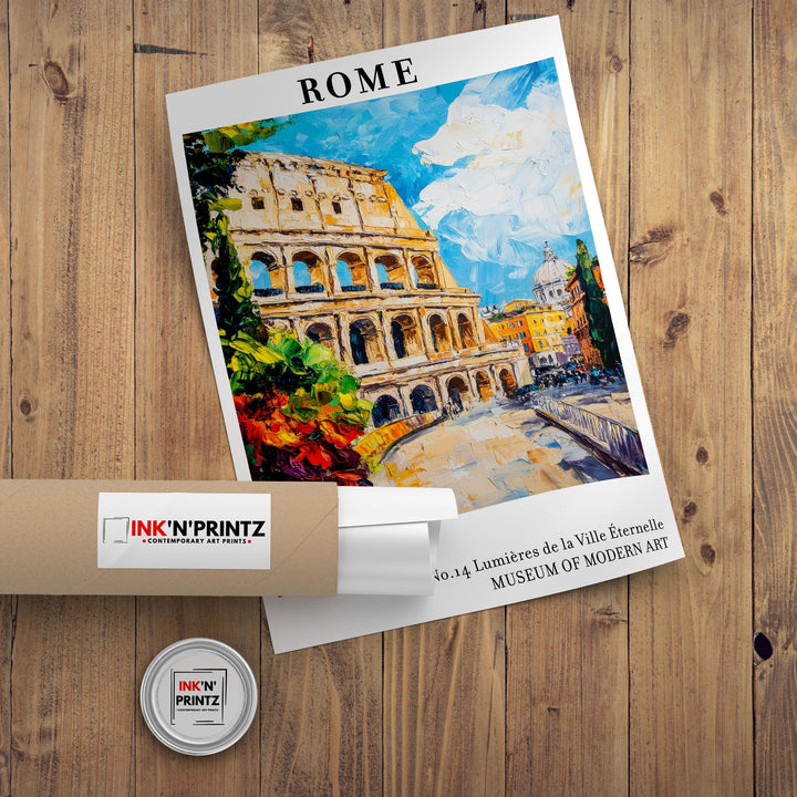 Rome Italy Travel Poster Wall Decor Wall Art Rome Landscape Wall Hanging Home Décor Italian City Gift Art Lovers Scenic Print