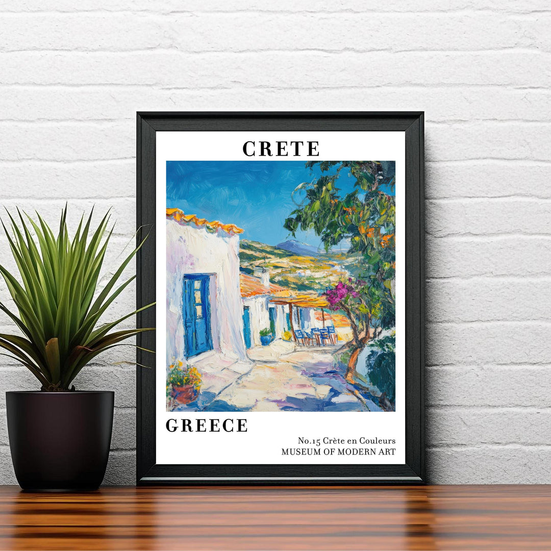 Crete Greece Travel Poster – Scenic Island Wall Art, Mediterranean Landscape Decor & Travel Lover Gift