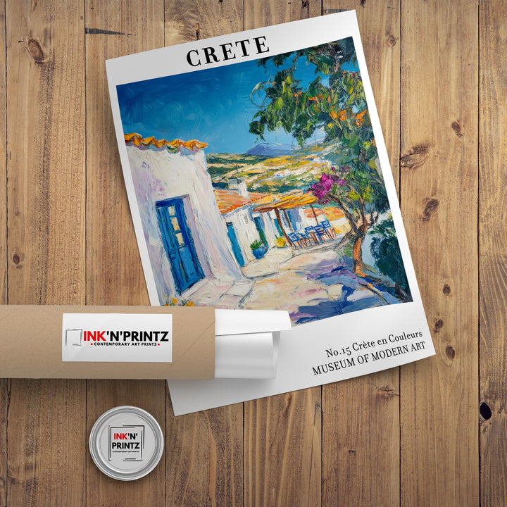 Crete Greece Travel Poster – Scenic Island Wall Art, Mediterranean Landscape Decor & Travel Lover Gift