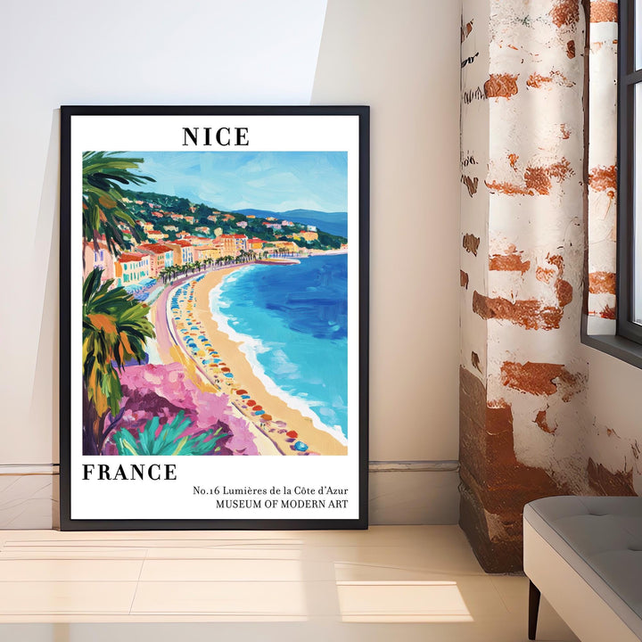 Nice France Travel Poster Wall Decor Wall Art Nice Landscape Wall Hanging Home Décor French Riviera Gift Art Lovers Scenic Print