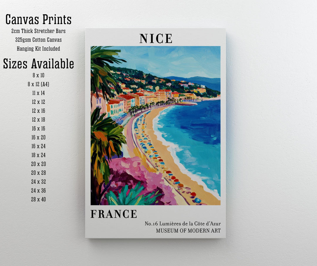 Nice France Travel Poster Wall Decor Wall Art Nice Landscape Wall Hanging Home Décor French Riviera Gift Art Lovers Scenic Print