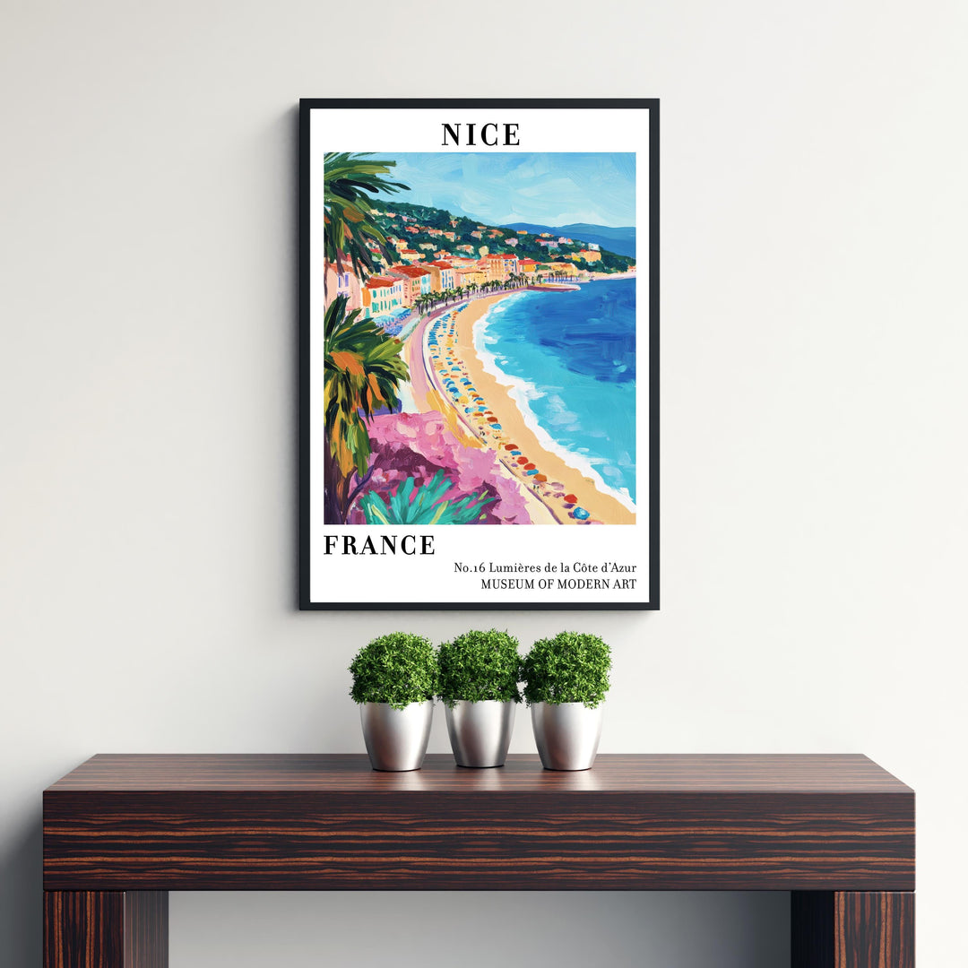 Nice France Travel Poster Wall Decor Wall Art Nice Landscape Wall Hanging Home Décor French Riviera Gift Art Lovers Scenic Print