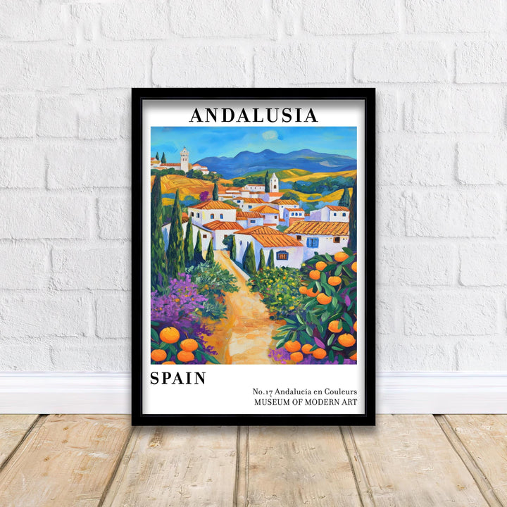 Andalucía Spain Travel Poster – Scenic Landscape Wall Art, Historic Architecture & Travel Lover Gift