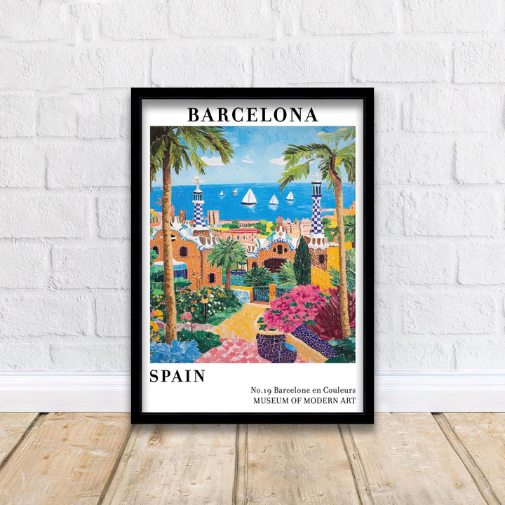 Barcelona Spain Travel Poster Wall Decor Wall Art Barcelona Landscape Wall Hanging Home Décor Catalonia Gift Art Lovers Scenic Print