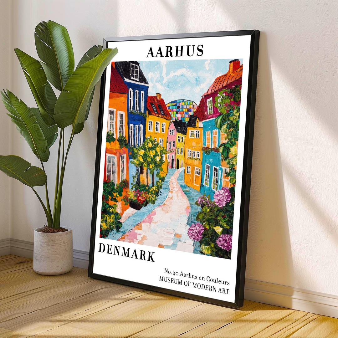 Aarhus Denmark Travel Poster Wall Decor Wall Art Aarhus Landscape Wall Hanging Home Décor Danish City Gift Art Lovers Scenic Print