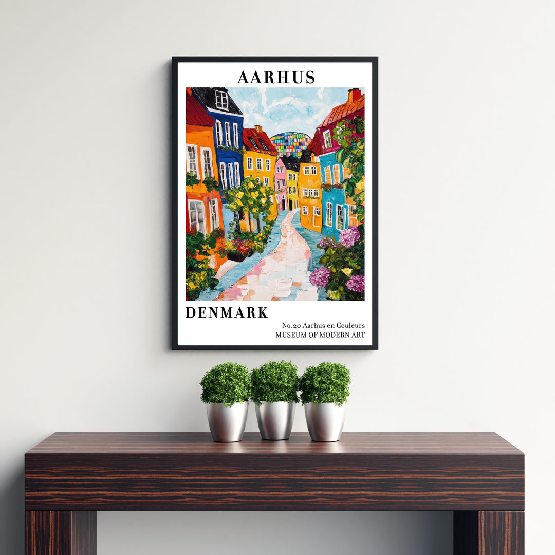 Aarhus Denmark Travel Poster Wall Decor Wall Art Aarhus Landscape Wall Hanging Home Décor Danish City Gift Art Lovers Scenic Print