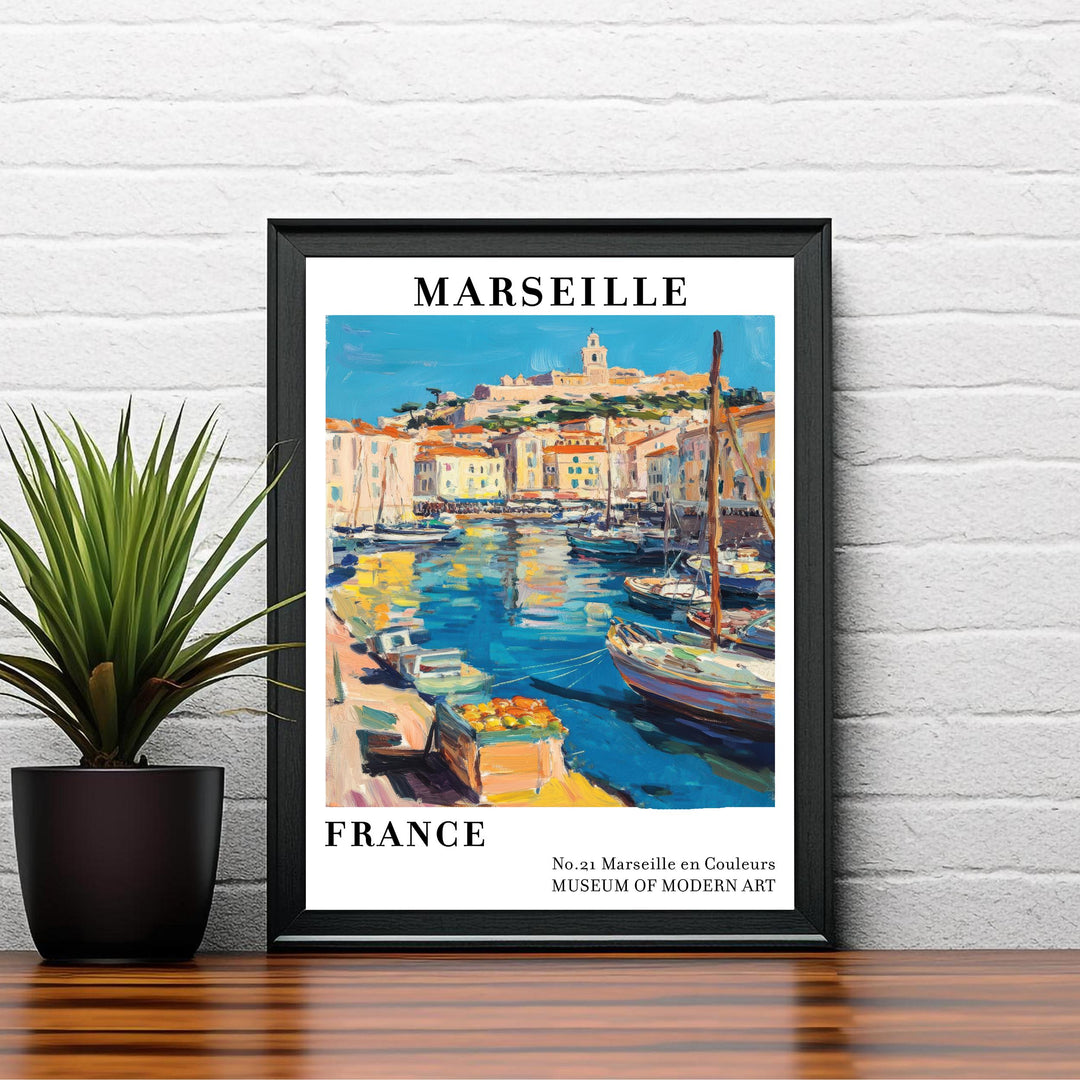 Marseille France Travel Poster Wall Decor Wall Art Marseille Landscape Wall Hanging Home Décor French Riviera Gift Art Lovers Scenic Print