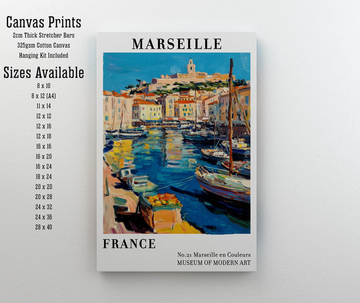 Marseille France Travel Poster Wall Decor Wall Art Marseille Landscape Wall Hanging Home Décor French Riviera Gift Art Lovers Scenic Print