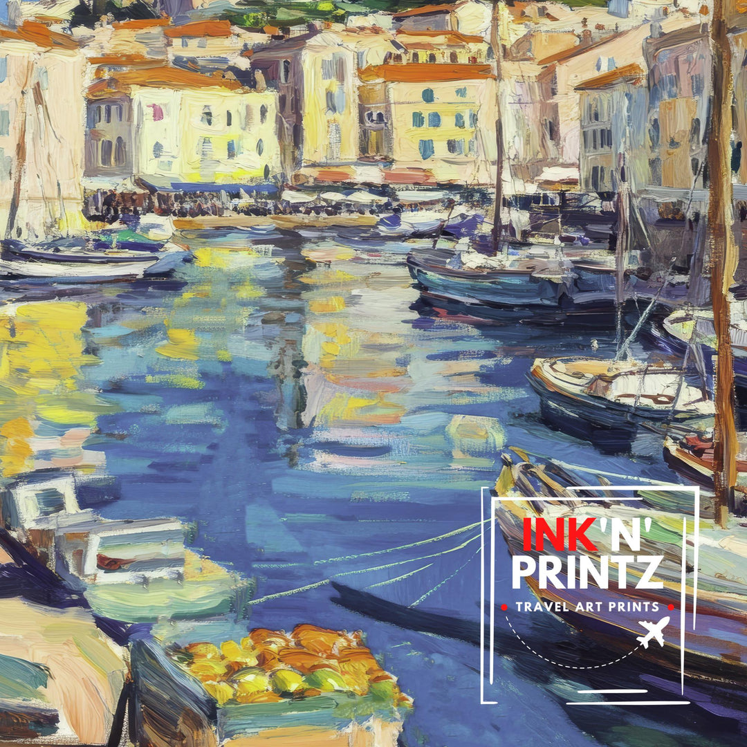 Marseille France Travel Poster – Mediterranean Coast Wall Art, Historic Port Decor & Travel Lover Gift