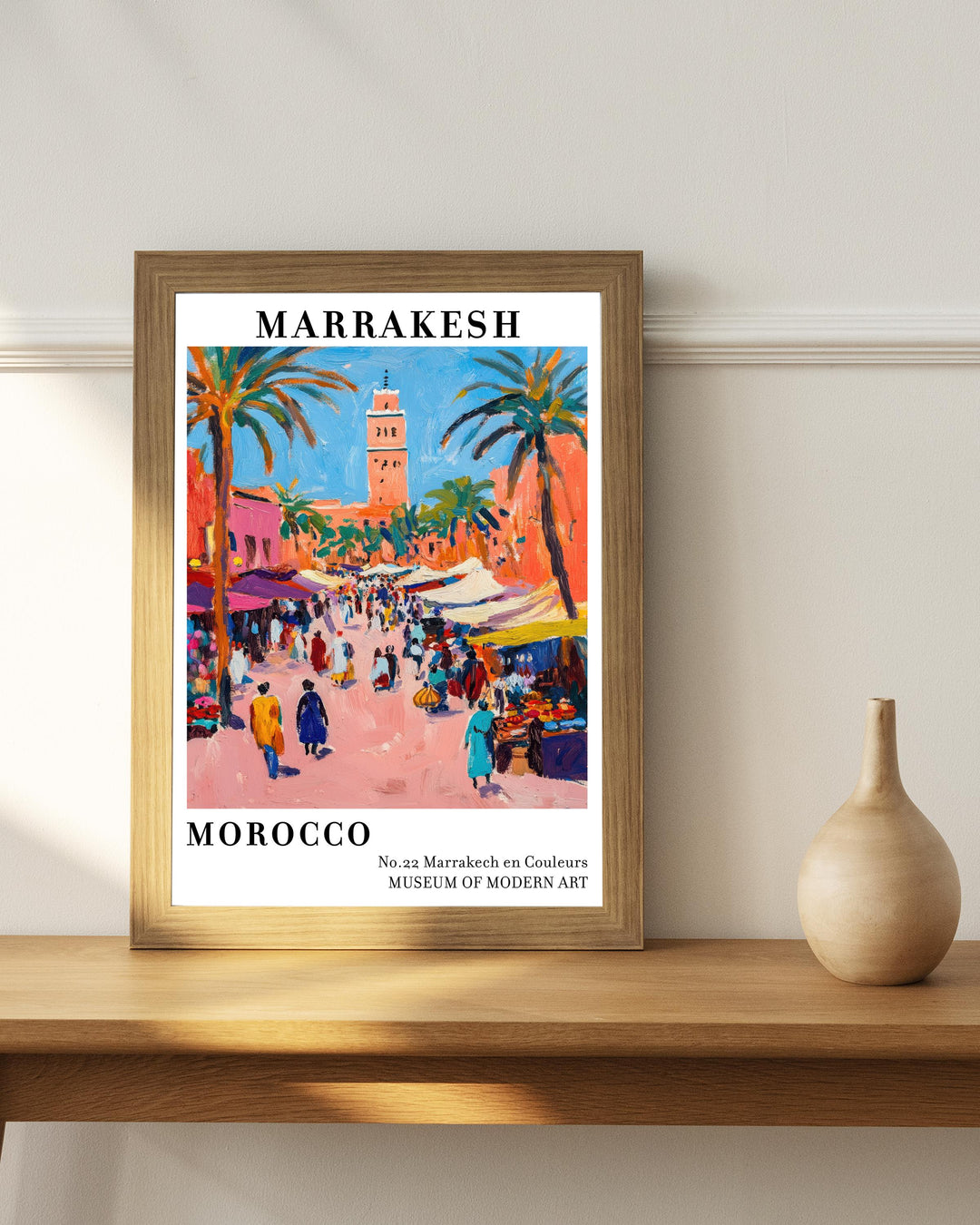 Marrakech Morocco Travel Poster Wall Decor Wall Art Marrakech Landscape Wall Hanging Home Décor Moroccan City Gift Art Lovers Scenic Print