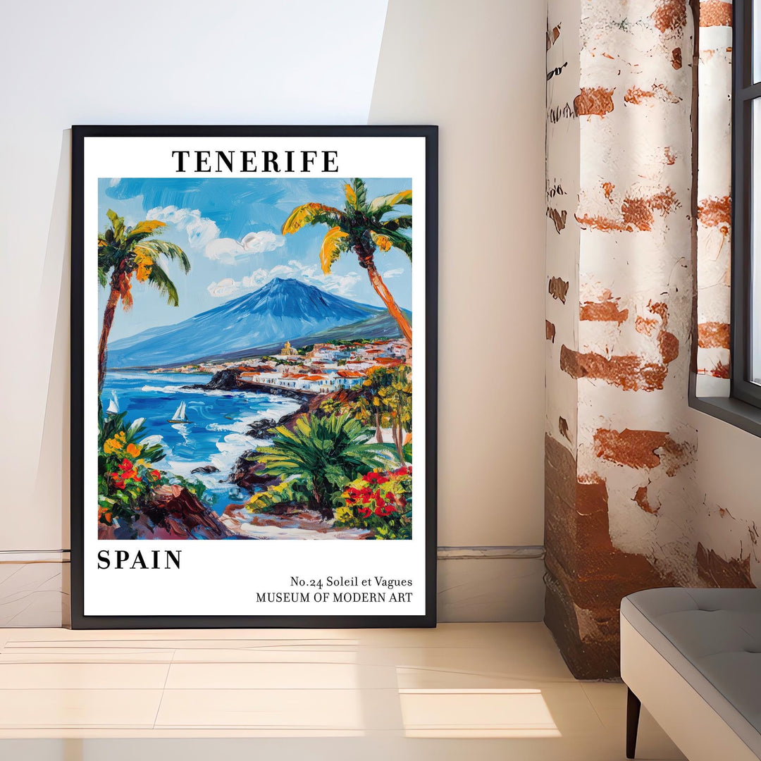 Tenerife Spain Travel Poster – Canary Islands Wall Art, Volcanic Landscape Decor & Travel Lover Gift