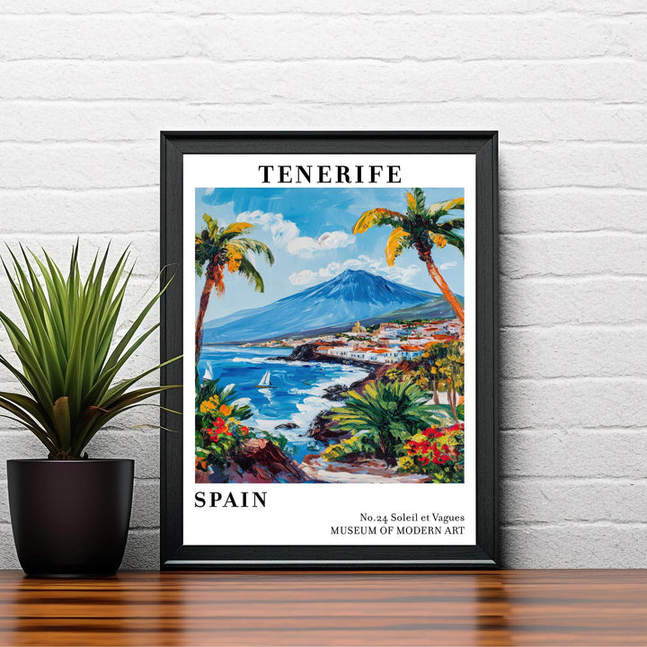 Tenerife Spain Travel Poster – Canary Islands Wall Art, Volcanic Landscape Decor & Travel Lover Gift