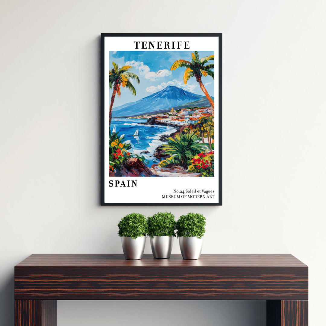 Tenerife Spain Travel Poster – Canary Islands Wall Art, Volcanic Landscape Decor & Travel Lover Gift