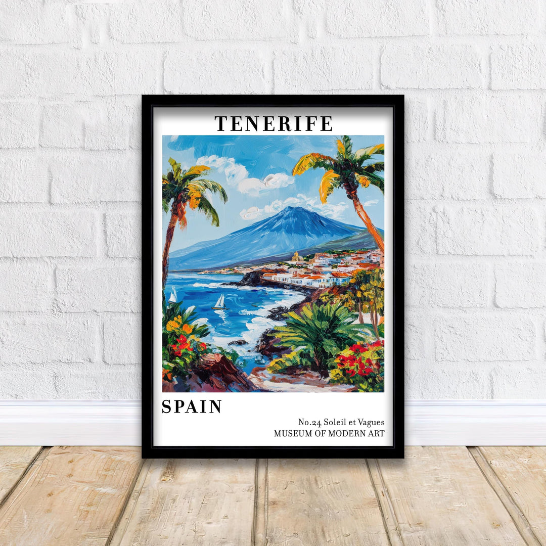 Tenerife Spain Travel Poster – Canary Islands Wall Art, Volcanic Landscape Decor & Travel Lover Gift