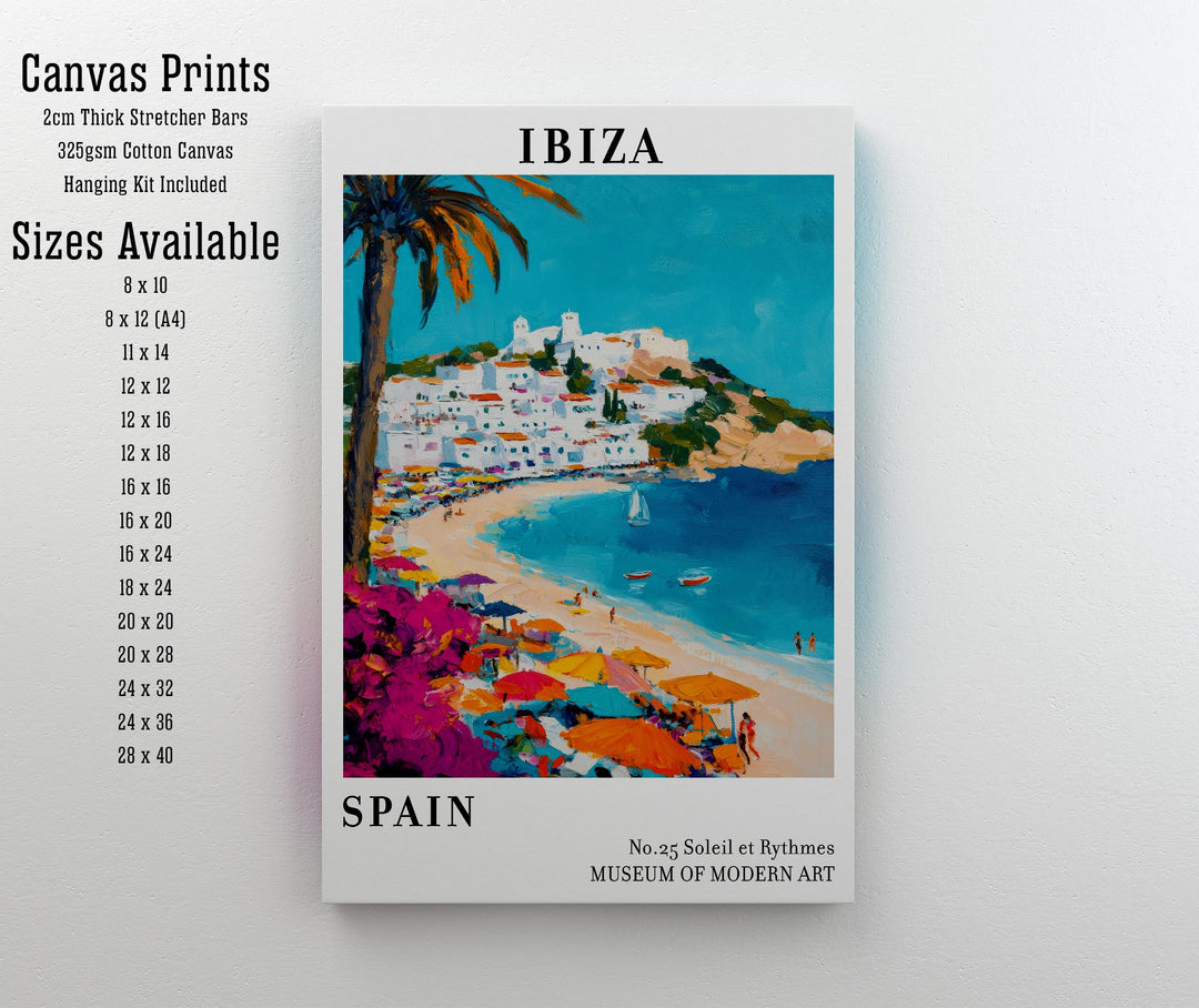 Ibiza Spain Travel Poster – Balearic Island Wall Art, Coastal Sunset Decor & Travel Lover Gift