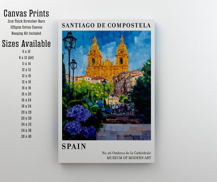 Santiago de Compostela Spain Travel Poster Wall Decor Wall Art Santiago Landscape Wall Hanging Home Décor Spanish City Gift Art Lovers