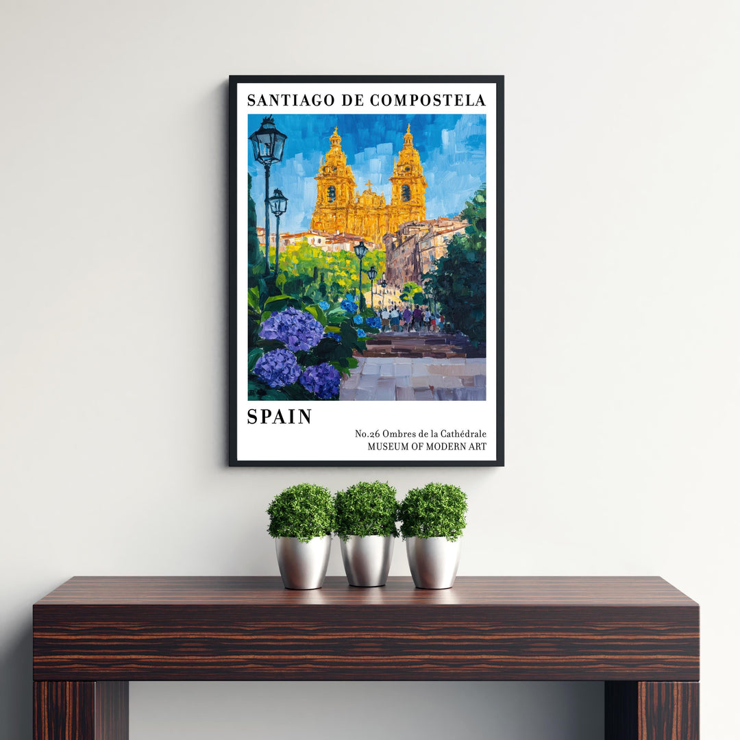 Santiago de Compostela Spain Travel Poster Wall Decor Wall Art Santiago Landscape Wall Hanging Home Décor Spanish City Gift Art Lovers