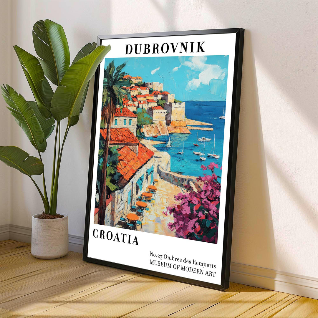 Dubrovnik Croatia Travel Poster Wall Decor Wall Art Dubrovnik Landscape Wall Hanging Home Décor Croatian Coast Gift Art Lovers Scenic Print