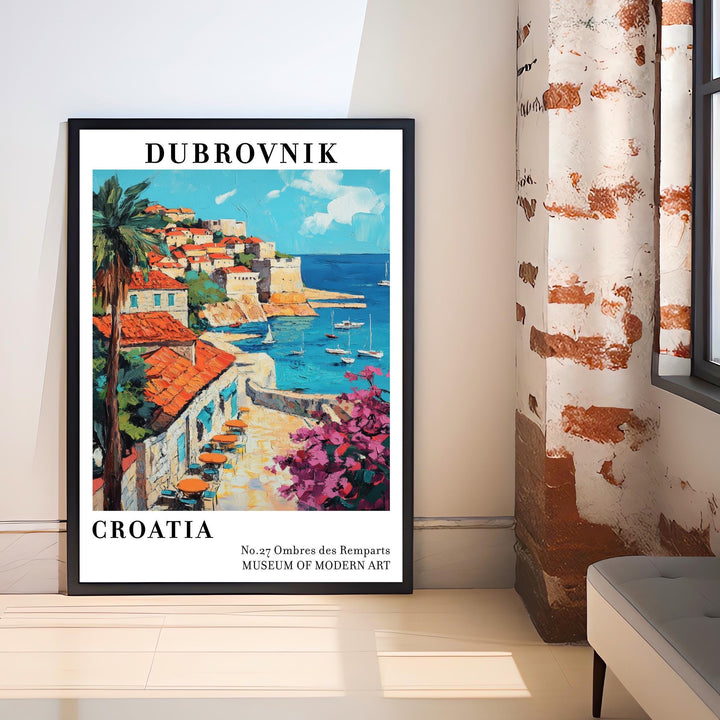 Dubrovnik Croatia Travel Poster – Historic Coastal Wall Art, Adriatic Seascape Decor & Travel Lover Gift