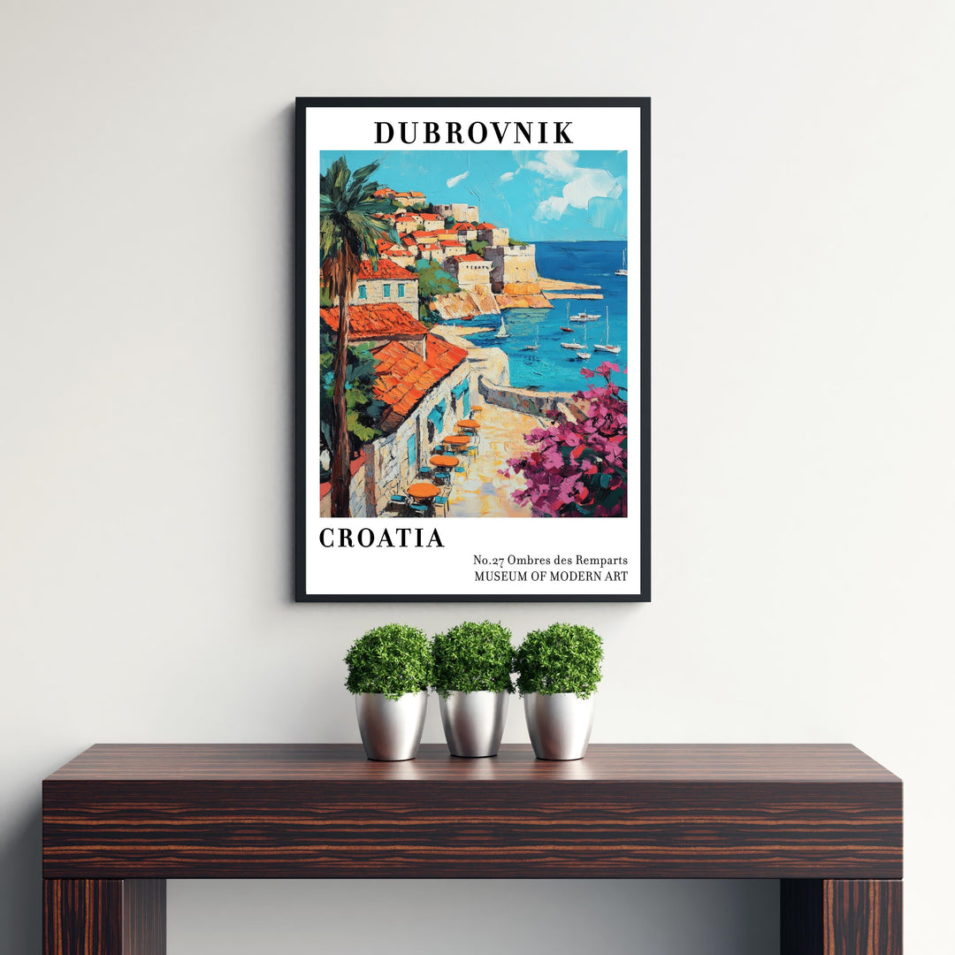 Dubrovnik Croatia Travel Poster Wall Decor Wall Art Dubrovnik Landscape Wall Hanging Home Décor Croatian Coast Gift Art Lovers Scenic Print