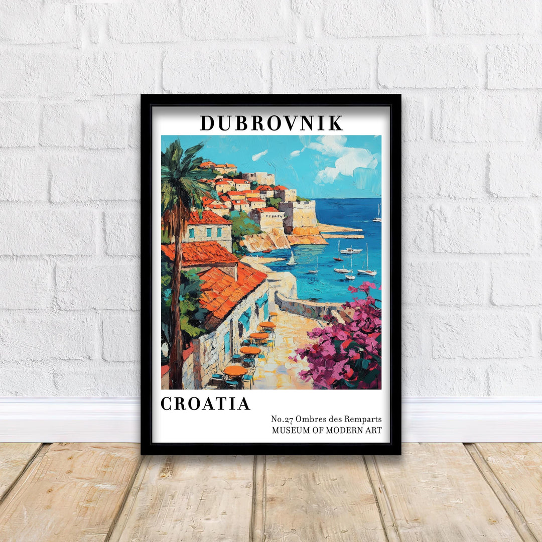 Dubrovnik Croatia Travel Poster Wall Decor Wall Art Dubrovnik Landscape Wall Hanging Home Décor Croatian Coast Gift Art Lovers Scenic Print