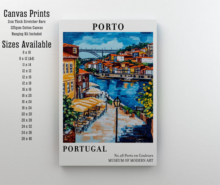 Porto Portugal Travel Poster – Colorful Cityscape Wall Art, Riverside Decor & Travel Lover Gift