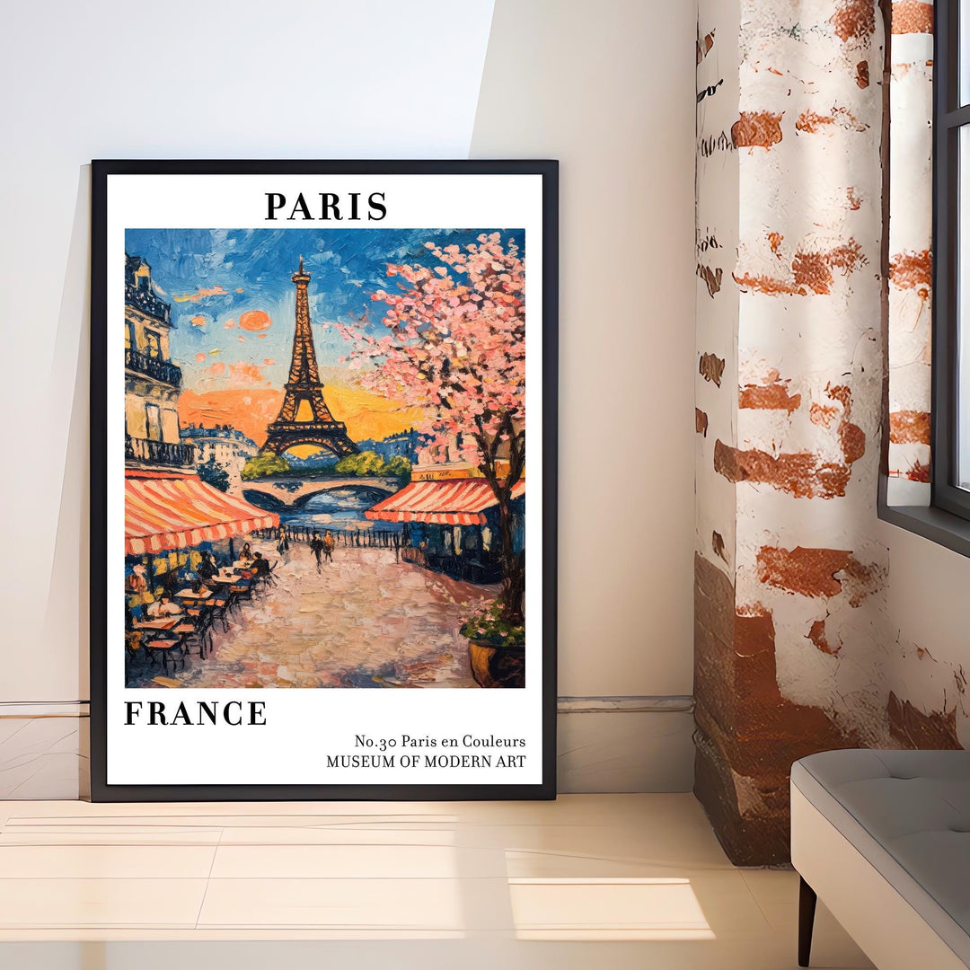 Paris France Travel Poster Wall Decor Wall Art Paris Landscape Wall Hanging Home Décor French City Gift Art Lovers Scenic Print