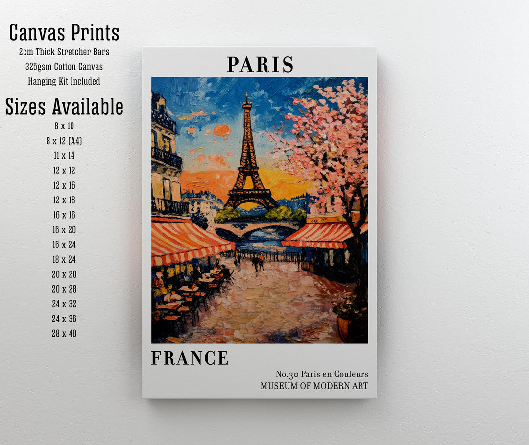 Paris France Travel Poster Wall Decor Wall Art Paris Landscape Wall Hanging Home Décor French City Gift Art Lovers Scenic Print