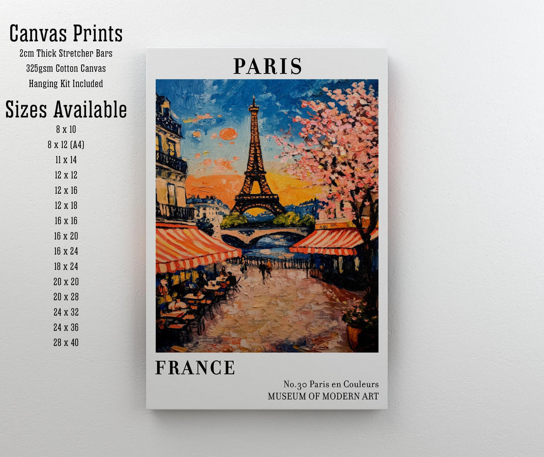 Paris France Travel Poster – Iconic Cityscape Wall Art, Eiffel Tower Decor & Travel Lover Gift