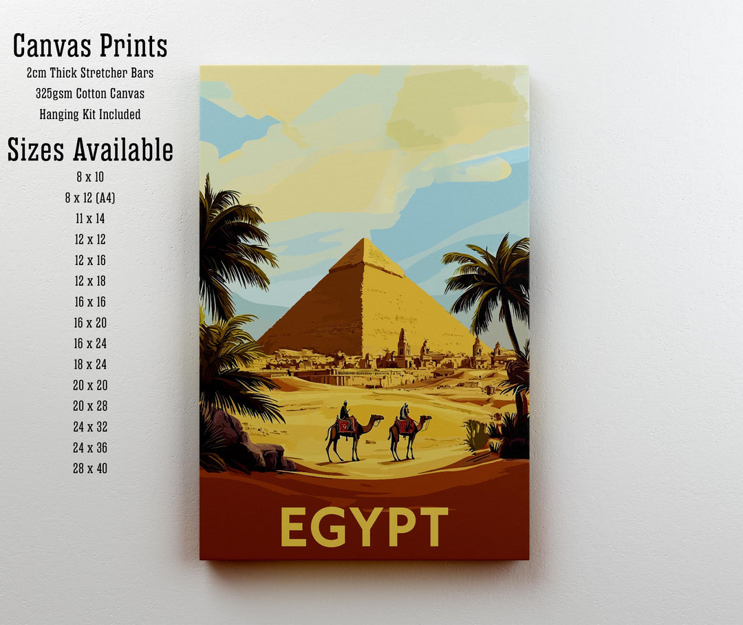 Vintage Egypt Travel Poster Wall Decor Wall Art Egypt Landscape Wall Hanging Home Décor Egyptian Gift Art Lovers Scenic Print