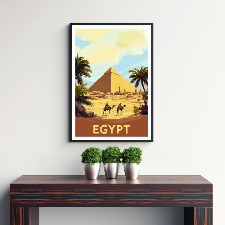 Vintage Egypt Travel Poster Wall Decor Wall Art Egypt Landscape Wall Hanging Home Décor Egyptian Gift Art Lovers Scenic Print