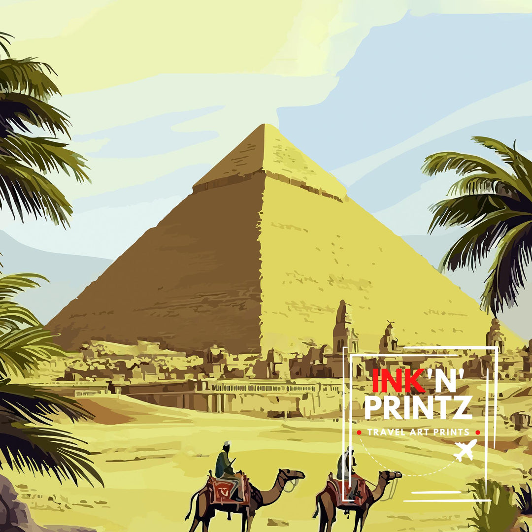 Vintage Egypt Travel Poster Wall Decor Wall Art Egypt Landscape Wall Hanging Home Décor Egyptian Gift Art Lovers Scenic Print